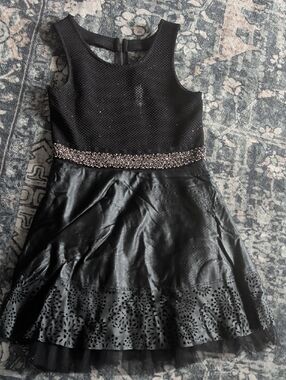 Hannah Banana Black Dress with Pink Logo Label